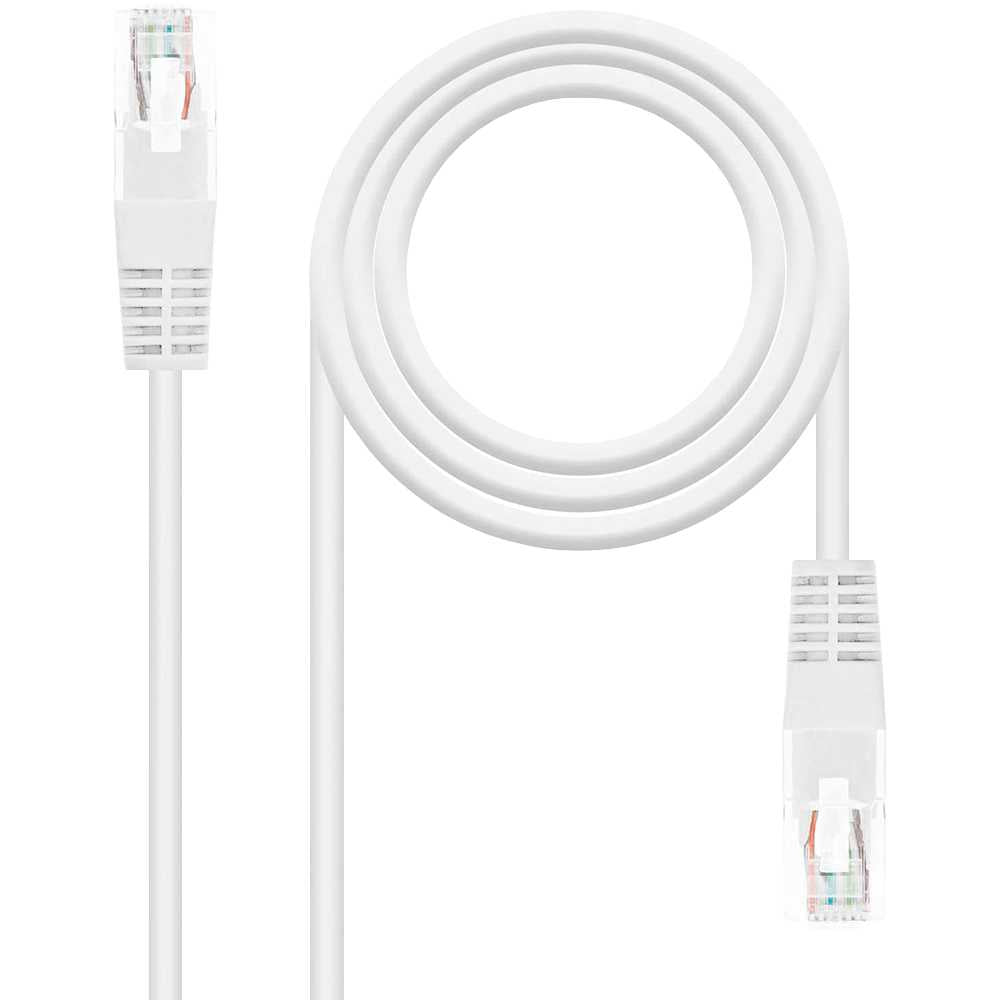 Nanocable Cable de Red RJ45 Macho LAN Local Area Network para PC Ordenador Portátil PS4 Blanco 10.20.0105-W 5m Cat.5e