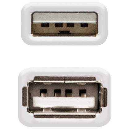Nanocable 10.01.0204 3m Cable Conector USB 2.0 Tipo A de Macho Hembra Beige Latiguillo Alargador Prolongador M/H
