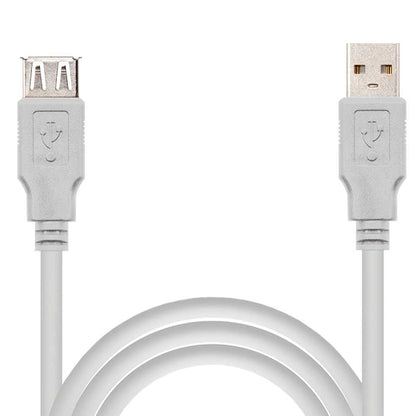 Nanocable 10.01.0204 3m Cable Conector USB 2.0 Tipo A de Macho Hembra Beige Latiguillo Alargador Prolongador M/H