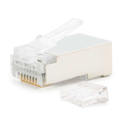 Nanocable 10.21.0203 Cat.6 Bolsa de 10 Conectores para Cable de Red RJ45 Transparente UTP Conector Clavija Clavijas LAN