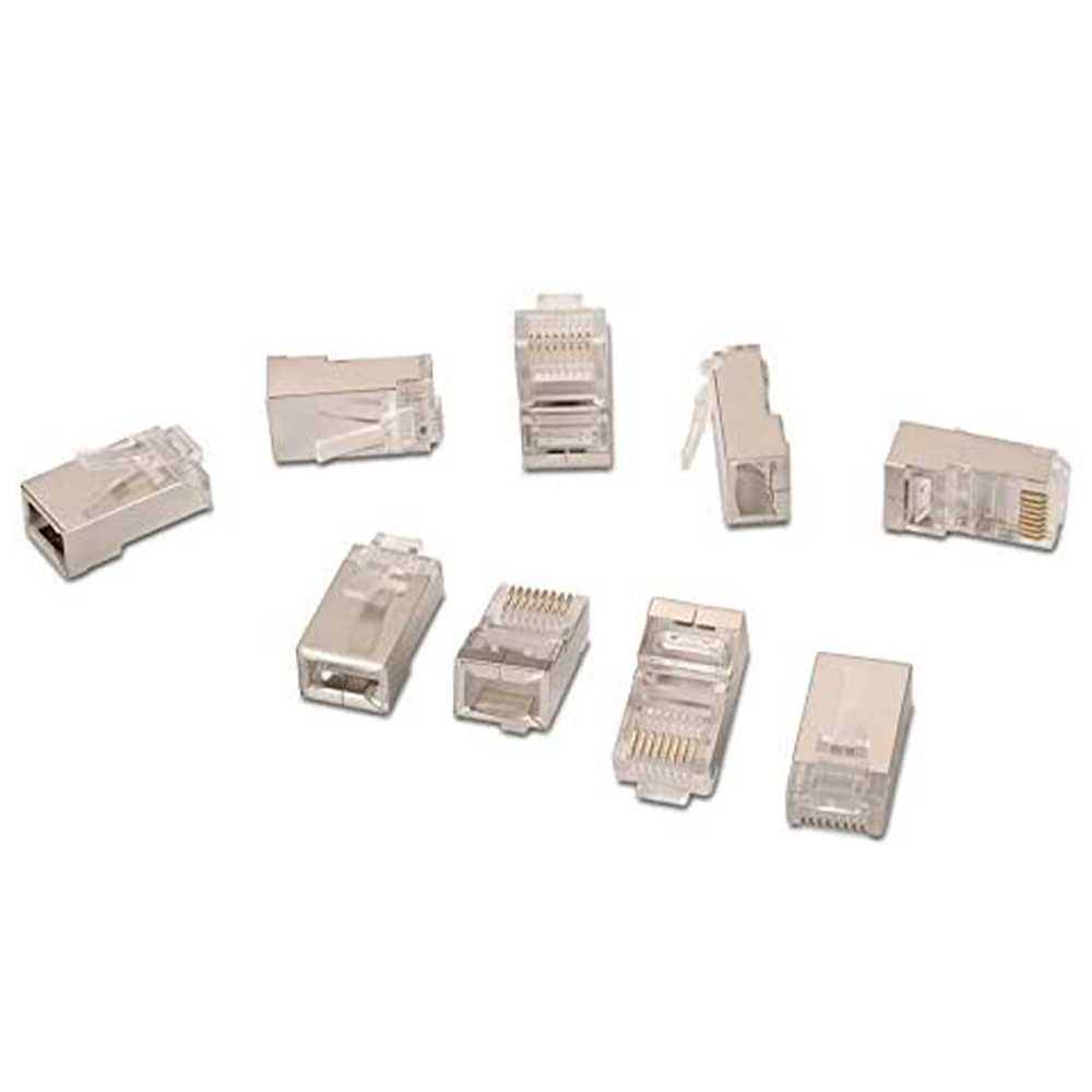 Nanocable 10.21.0203 Cat.6 Bolsa de 10 Conectores para Cable de Red RJ45 Transparente UTP Conector Clavija Clavijas LAN