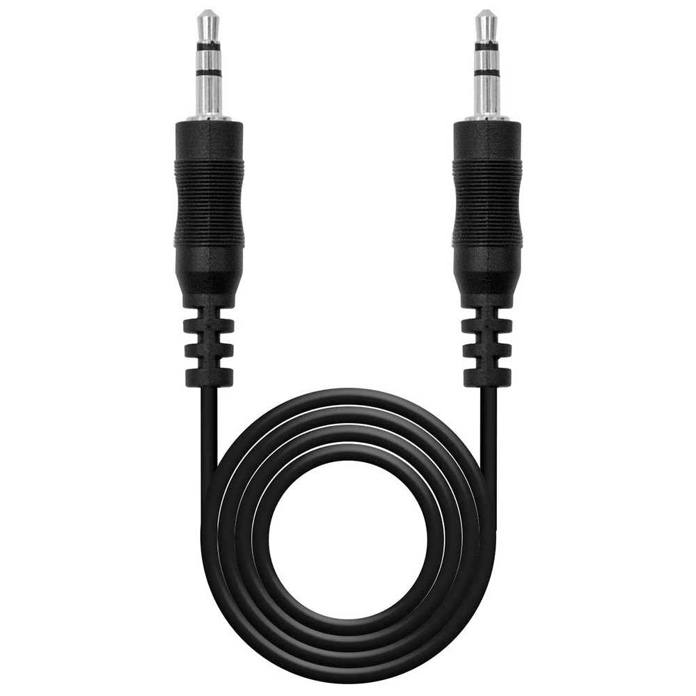Nanocable 10.24.0110 10m Cable de Sonido Estéreo Jack 3.5mm M/M Negro Auxiliar Audio para Radio AUX Coche