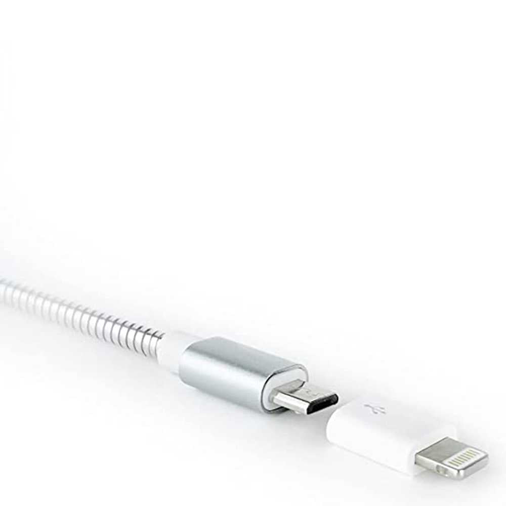 Nanocable 10.10.4100 Blanco Adaptador de 8 Pines Macho a MicroUSB Hembra M/H Conversor Convertidor