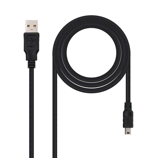 Nanocable 10.01.0402 1.8m Cable USB 2.0 Tipo A a Mini B Doble Macho para Ordenadores Portatiles PC Camaras Digitales