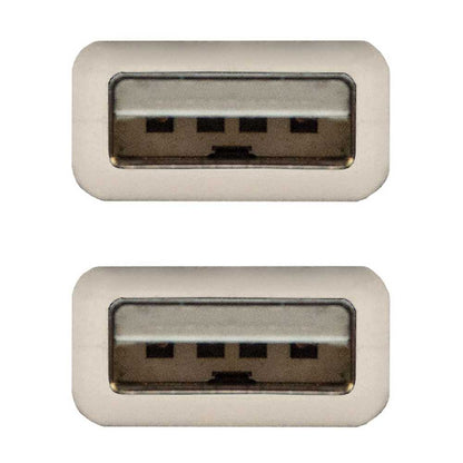 Nanocable 10.01.0303 2m Beige Cable USB 2.0 Tipo A Doble Macho para PC Modem DVD Ordenador de Mesa Portatil Carga Transferencia de Datos