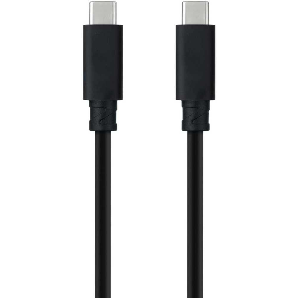 NANOCABLE  Cable USB 3.1 Gen2, Color Negro, 1.5 m, 10Gbps 5A, 4K/60Hz, USB-C/M-USB-C/M