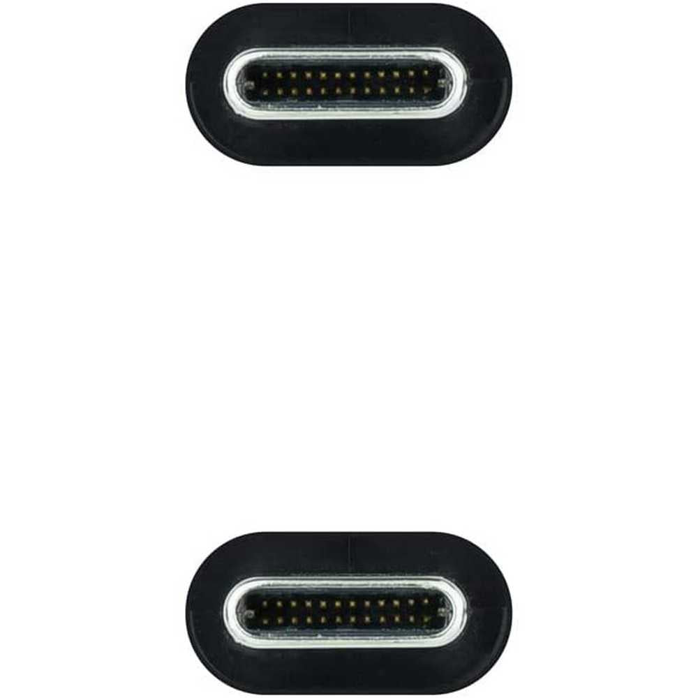 NANOCABLE  Cable USB 3.1 Gen2, Color Negro, 1.5 m, 10Gbps 5A, 4K/60Hz, USB-C/M-USB-C/M