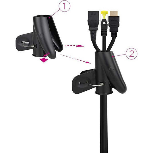 Nanocable Tubo Organizador de Cables Universal 25mm x 2m, Flexible, Color Negro