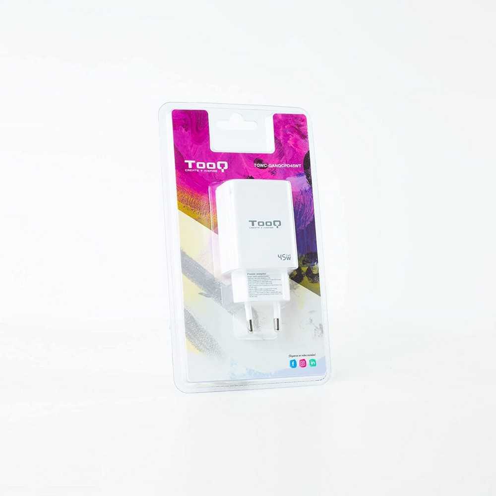 TOOQ Cargador de Pared con Puerto USB-C y Otro Puerto USB-A 45W