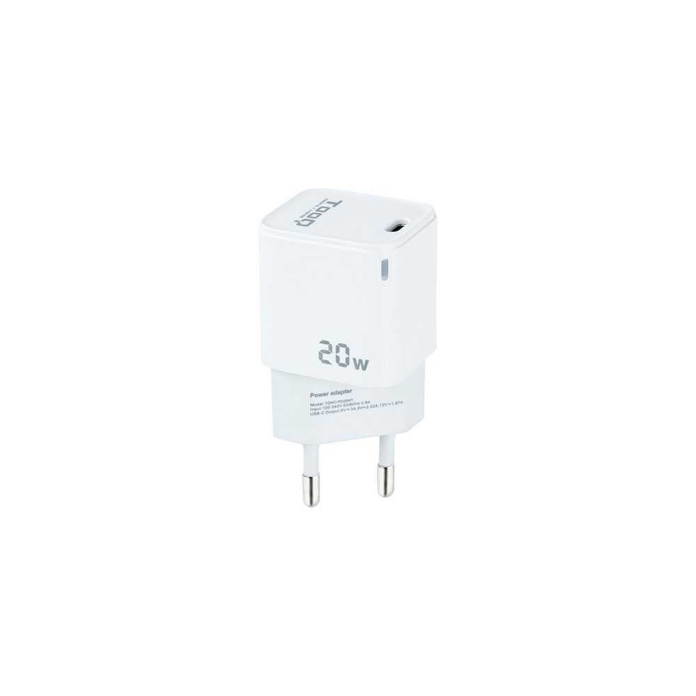 Adaptador de Recarga de Batería - Puerto USB Tipo C para Teléfonos Móviles Tablets Smartphones  Blanco
