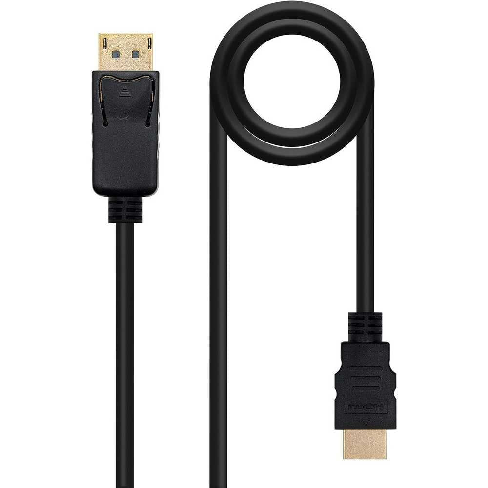Nanocable 10.15.4302 2m Cable Adaptador Displayport DP a HDMI Doble Macho Negro