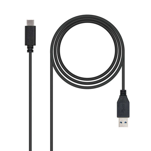 Nanocable 10.01.4001 Cable USB C a USB Tipo A 3.1 Gen2 3A Negro 1,0 m