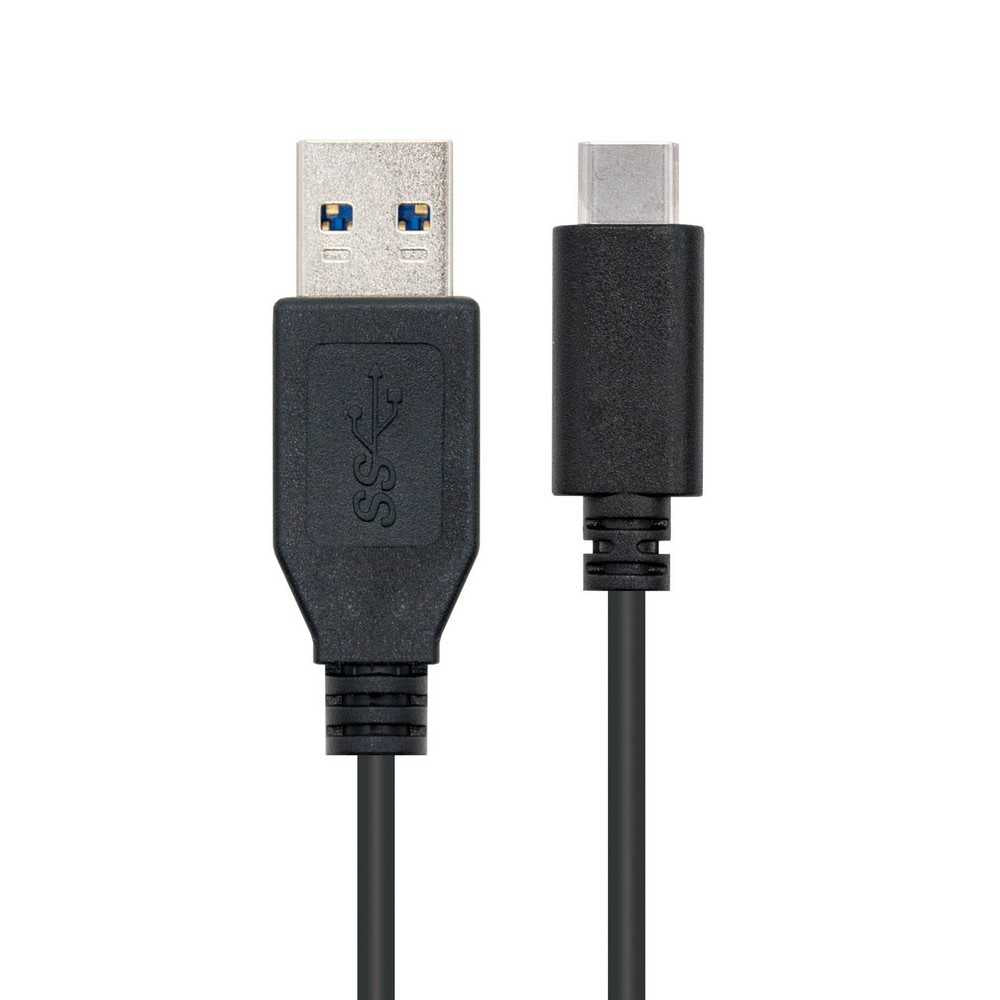 Nanocable 10.01.4001 Cable USB C a USB Tipo A 3.1 Gen2 3A Negro 1,0 m