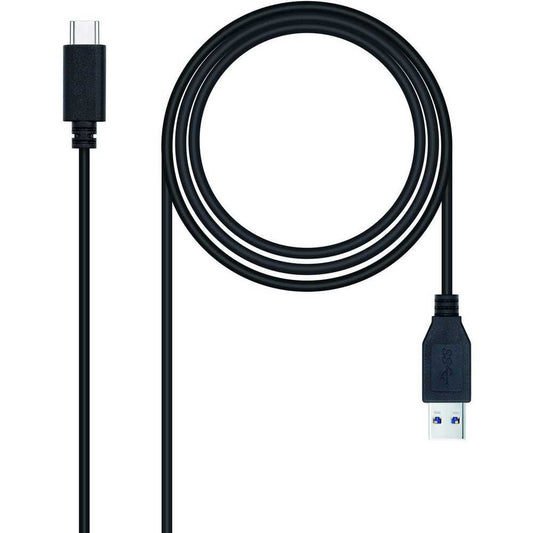 NANOCABLE - Cable de carga y datos USB 3.1 Gen2 USB-A-USB-C Negro 0.5m