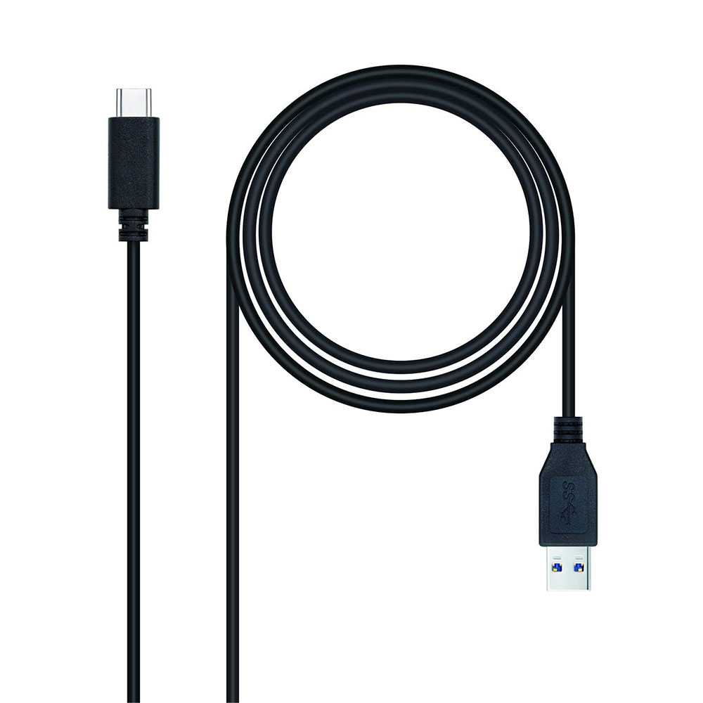 NANOCABLE - Cable de carga y datos USB 3.1 Gen2 USB-A-USB-C Negro 0.5m