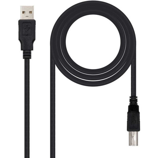 Cable USB 2.0 para impresora tipo A/M-B/M macho-macho negro 3mts