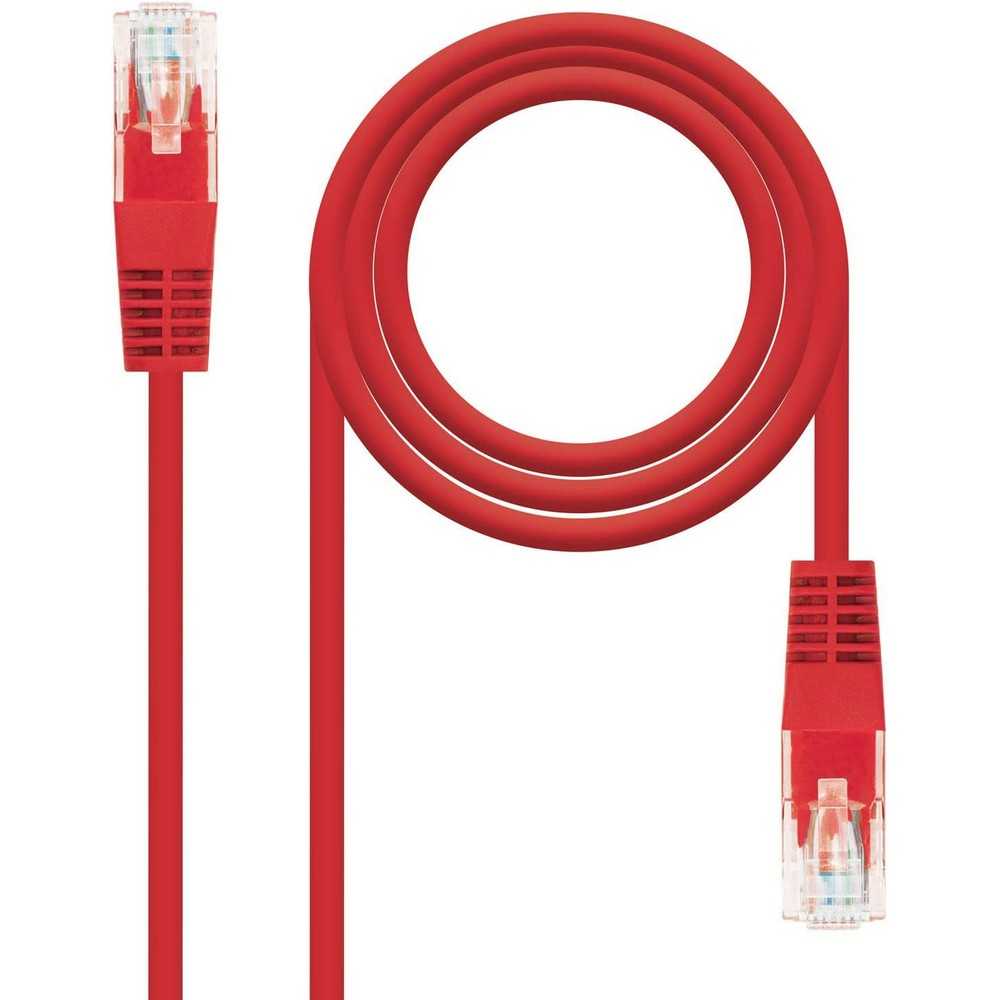 Cable de red Ethernet RJ45 Cat.5e UTP AWG24, rojo, latiguillo de 2mts