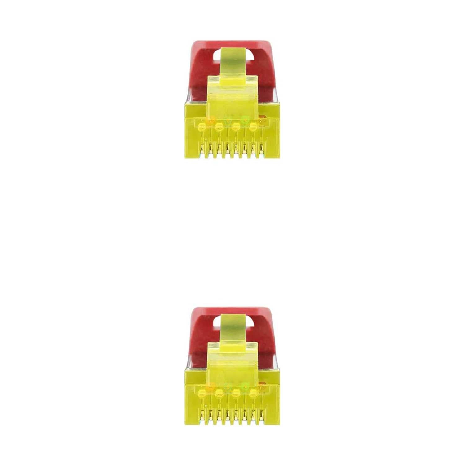 Cable de Red Ethernet RJ45 LSZH Cat.6A SFTP, AWG26, 100% Cobre, Libre de alogenos, Rojo, latiguillo de