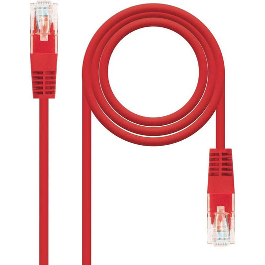 Cable de red Ethernet RJ45 Cat.5e UTP AWG24, rojo, latiguillo de 1mts