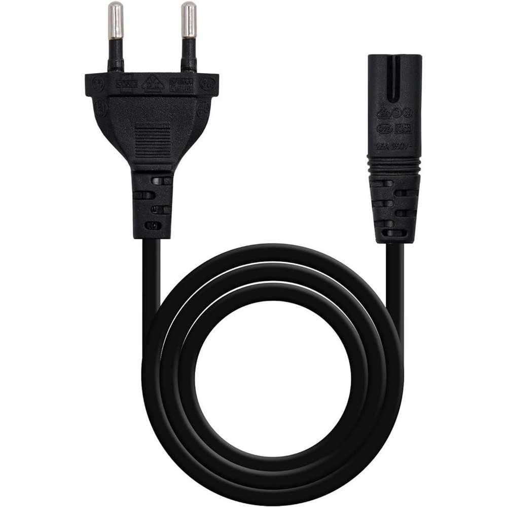 NANOCABLE Cable de Alimentación para Cargador de Portátiles en Forma de 8 Color Negro