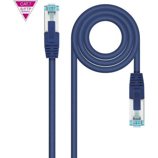 Cable de Red Cat.7 600MHZ LSZH SFTP PIMF AWG26, Azul, 25 centímetros