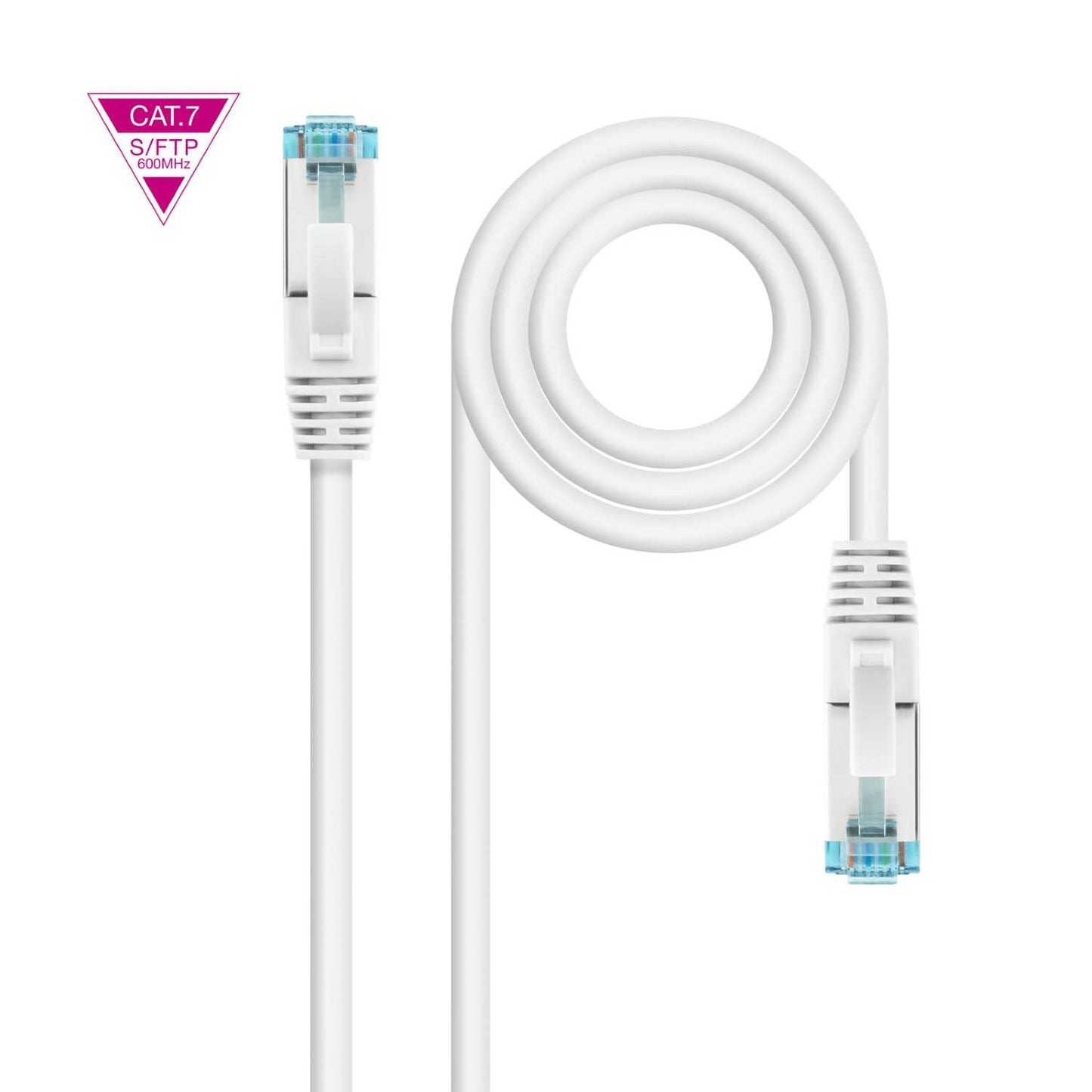 Cable de Red Ethernet Cat.7 LSZH SFTP PIMF AWG26 Blanco 25 CM