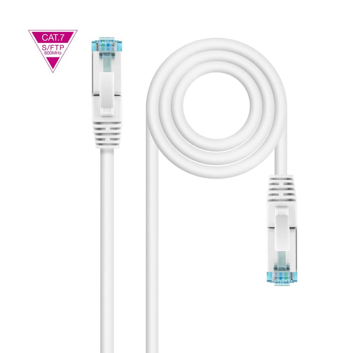 Cable de Red Ethernet Cat.7 LSZH SFTP PIMF AWG26 Blanco 30 CM