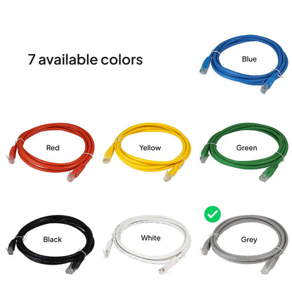 Cable Ethernet Cat.6 de 2.0 M Cable de Red UTP AWG24 Gris 1Gbps 250MHz con Conector RJ45, Compatible con PC PS5 PS4