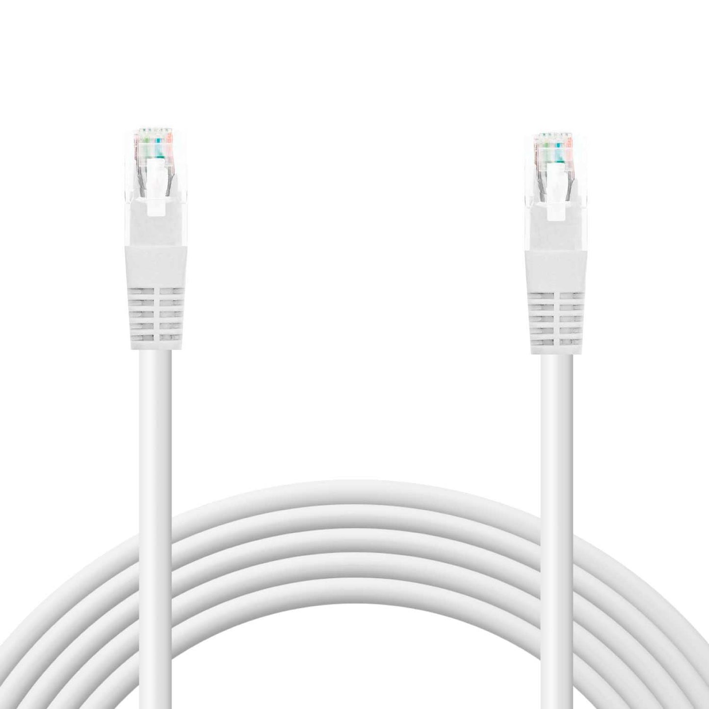 Cable Ethernet Cat.6 de 0.5 M Cable de Red UTP AWG24 Blanco 1Gbps 250MHz con Conector RJ45, Compatible con PC PS5 PS4