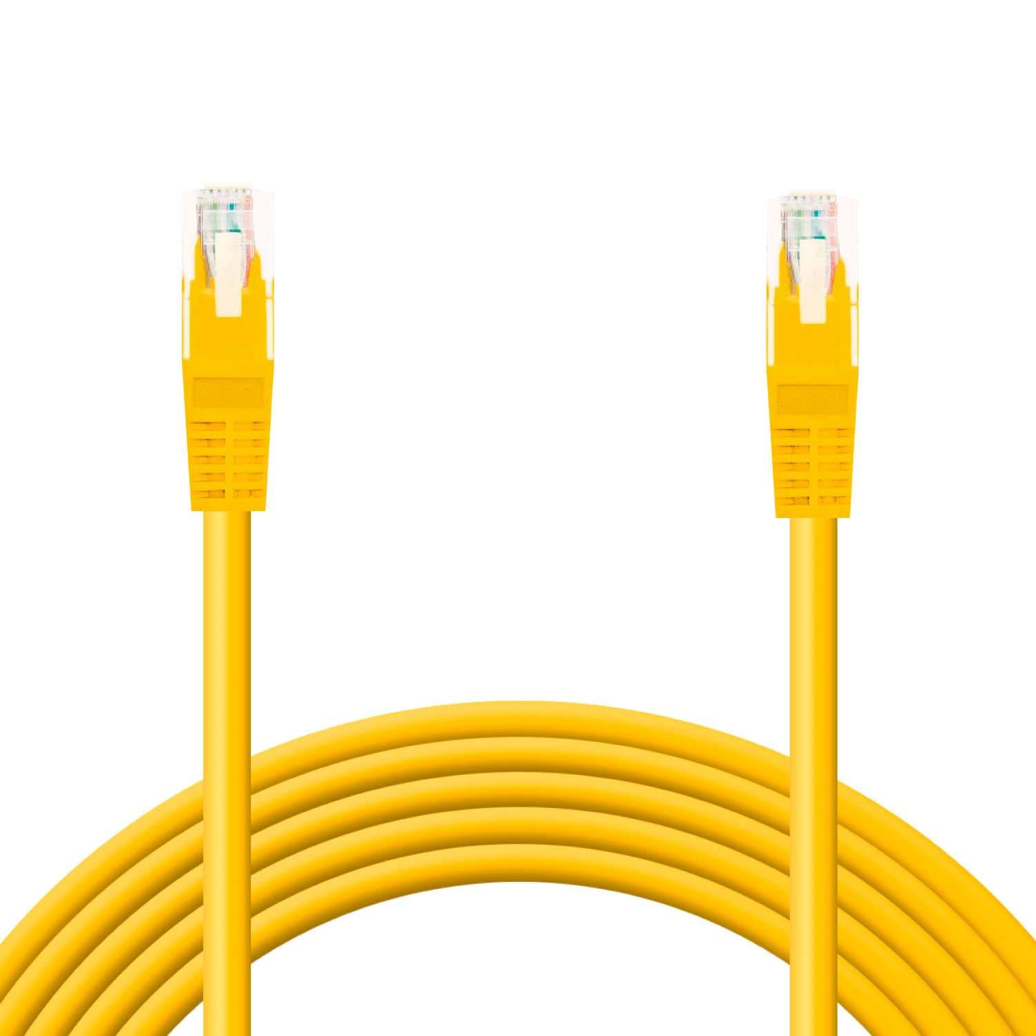 Cable Ethernet Cat.6 de 0.5 M Cable de Red UTP AWG24 Amarillo 1Gbps 250MHz con Conector RJ45, Compatible con PC PS5 PS4