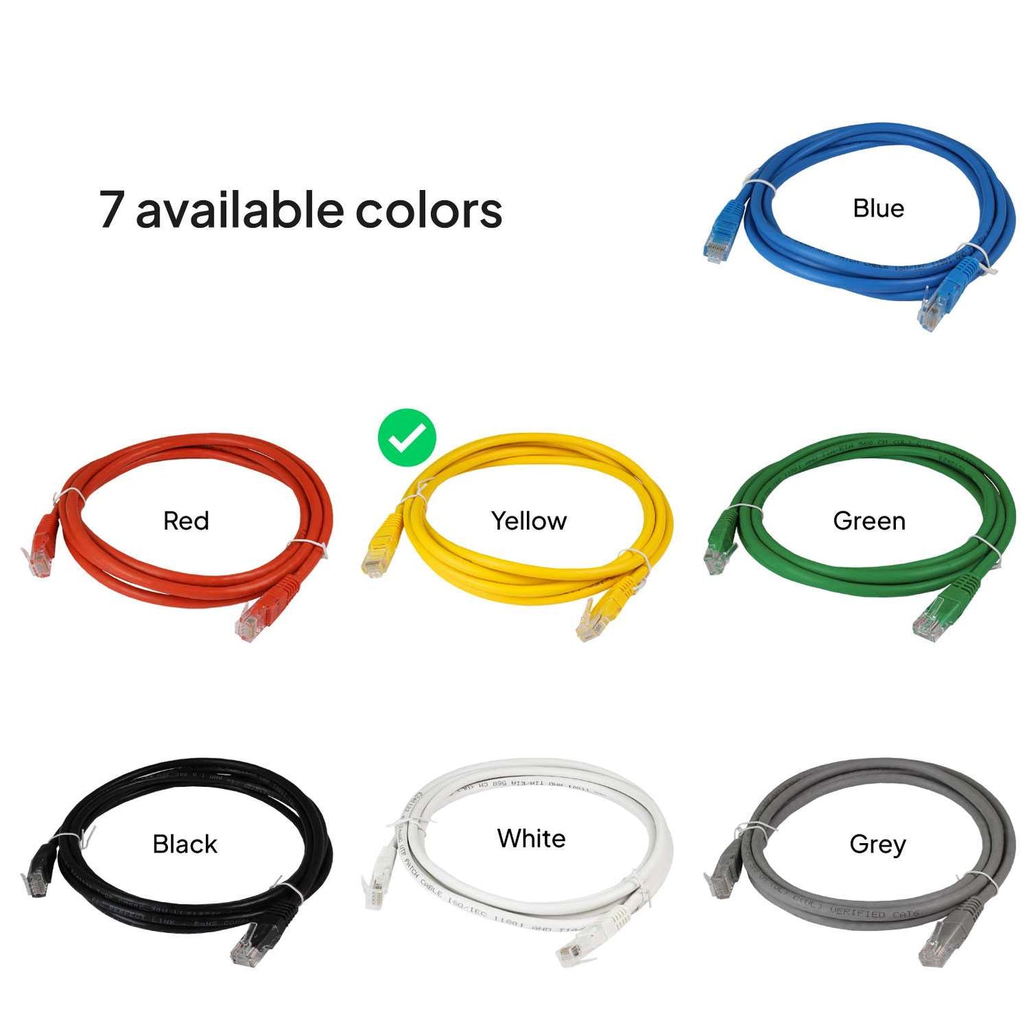 Cable Ethernet Cat.6 de 0.5 M Cable de Red UTP AWG24 Amarillo 1Gbps 250MHz con Conector RJ45, Compatible con PC PS5 PS4