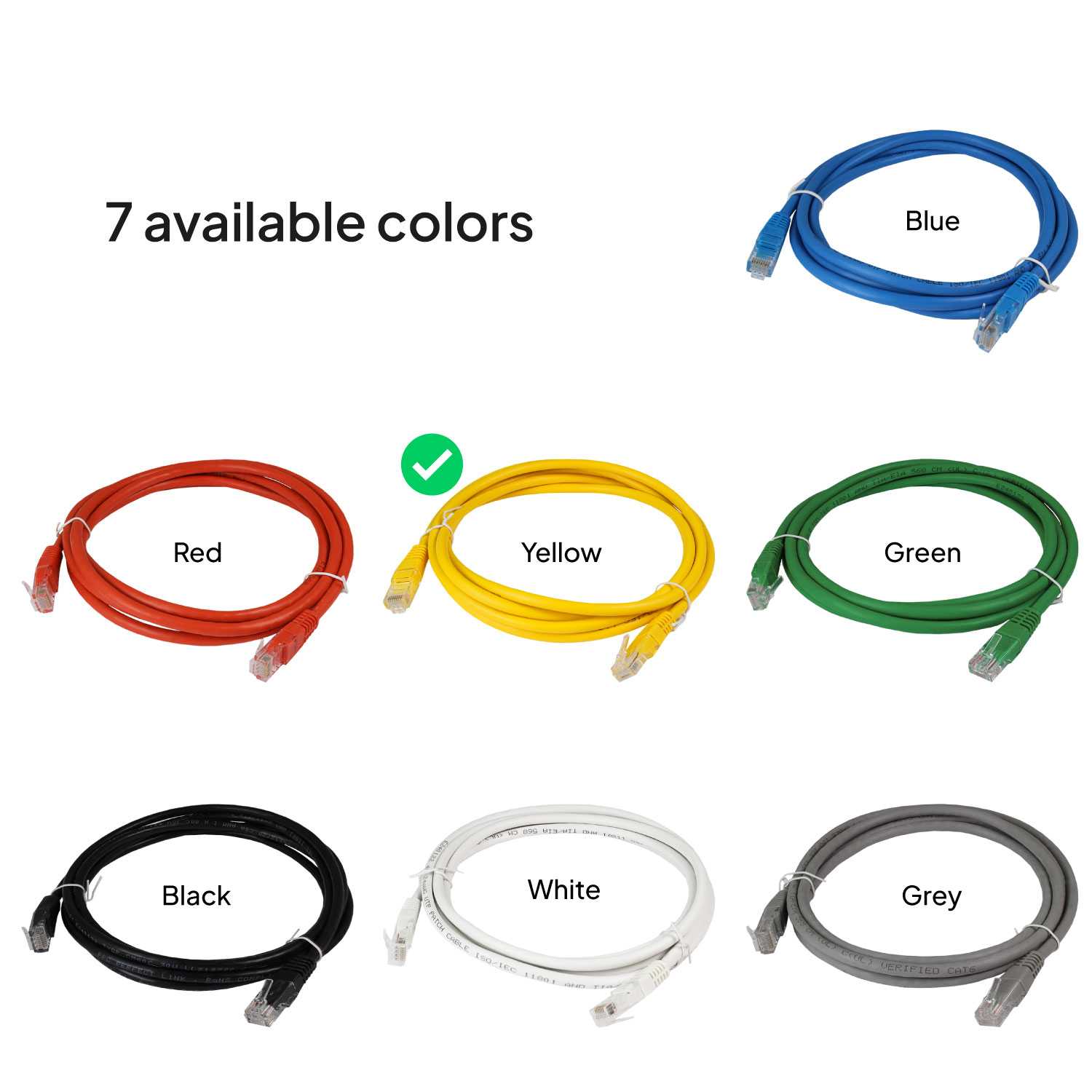 Cable Ethernet Cat.6 de 0.5 M Cable de Red UTP AWG24 Amarillo 1Gbps 250MHz con Conector RJ45, Compatible con PC PS5 PS4