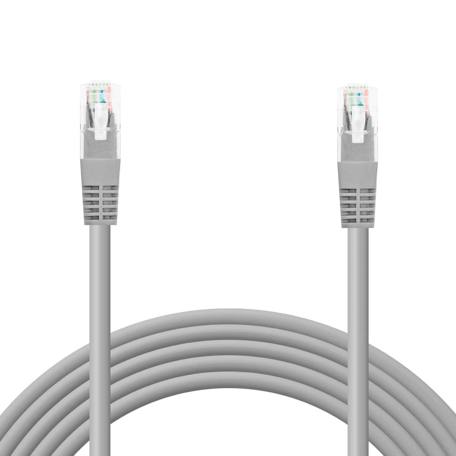 Cable Ethernet Cat.6 de 1,5m Cable de Red UTP AWG24 Gris 1Gbps 250MHz con Conector RJ45, Compatible con PC PS5 PS4