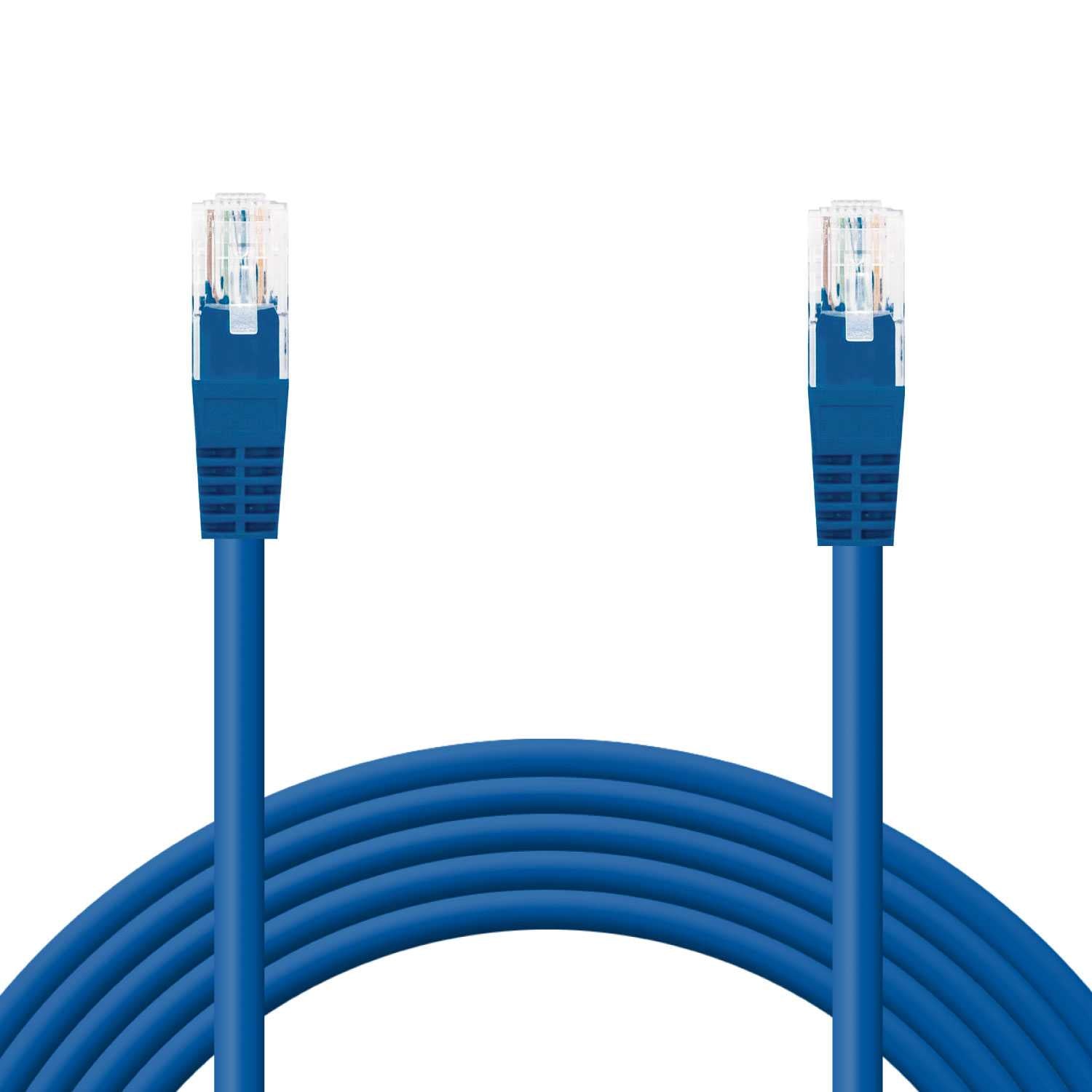 Cable Ethernet Cat.6 de 25 CM Cable de Red UTP AWG24 Azul 1Gbps 250MHz con Conector RJ45, Compatible con PC PS5 PS4
