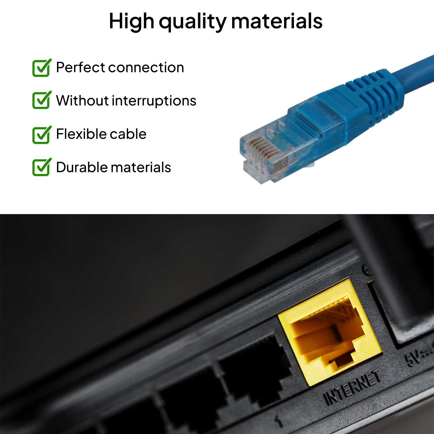 Cable Ethernet Cat.6 de 25 CM Cable de Red UTP AWG24 Azul 1Gbps 250MHz con Conector RJ45, Compatible con PC PS5 PS4