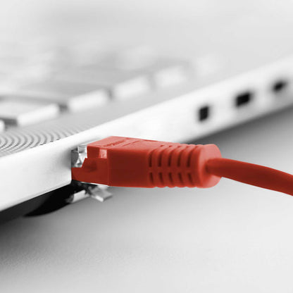 Cable Ethernet Cat.6 de 0,25m Cable de Red UTP AWG24 Rojo 1Gbps 250MHz con Conector RJ45, Compatible con PC PS5 PS4