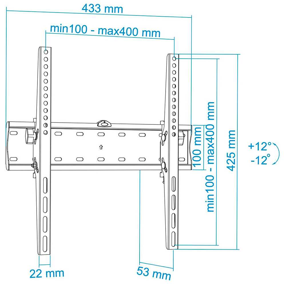 TooQ LP4255T-B Soporte Fijo Inclinable Pared para Monitor Plasma LCD LED de 32-55 Pulgadas Negro Regulable Ajustable