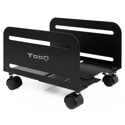 Tooq UMCS0004-B Soporte de Suelo con 4 Ruedas Giratorias para Torre Ordenador PC CPU Metálico Negro Base Regulable