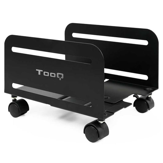 Tooq UMCS0004-B Soporte de Suelo con 4 Ruedas Giratorias para Torre Ordenador PC CPU Metálico Negro Base Regulable