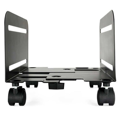 Tooq UMCS0004-B Soporte de Suelo con 4 Ruedas Giratorias para Torre Ordenador PC CPU Metálico Negro Base Regulable