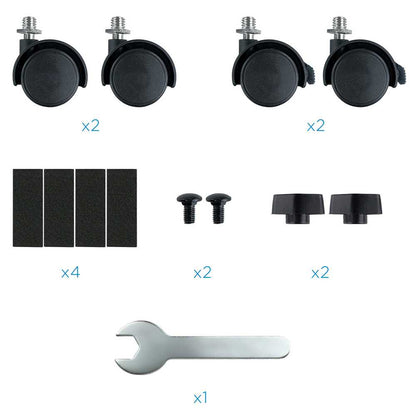 Tooq UMCS0004-B Soporte de Suelo con 4 Ruedas Giratorias para Torre Ordenador PC CPU Metálico Negro Base Regulable