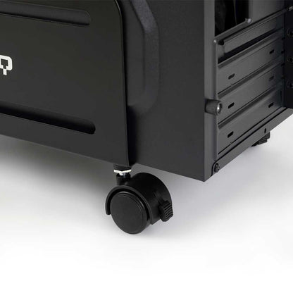 Tooq UMCS0004-B Soporte de Suelo con 4 Ruedas Giratorias para Torre Ordenador PC CPU Metálico Negro Base Regulable