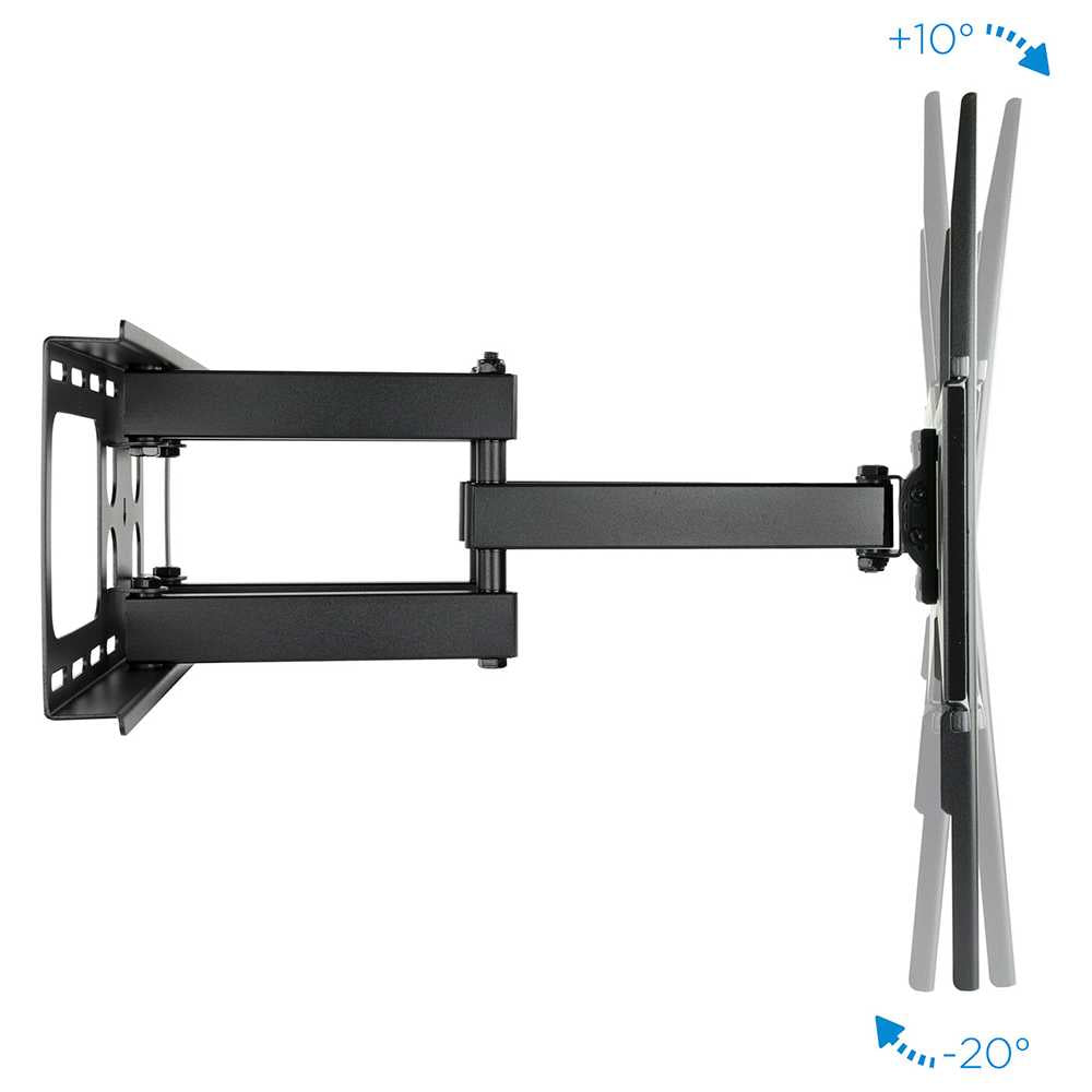 TooQ LP6270TN-B, Soporte Fijo de Pared (Inclinable y Giratorio) de 37 a 70in Negro