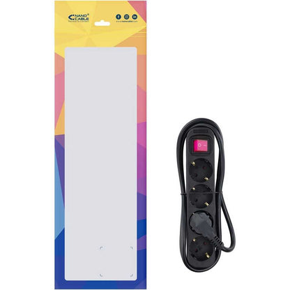 Nanocable Regleta de Enchufe con interruptor de 4 tomas,  250V color Negro cable 1,4 m
