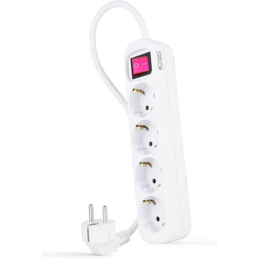 Nanocable Regleta de Enchufe con interruptor de 4 tomas,  250V color Blanco cable 1,4 m