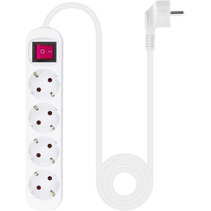 Nanocable Regleta de Enchufe con interruptor de 4 tomas,  250V color Blanco cable 1,4 m