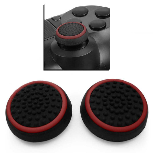 2x Funda de Goma Rojas Compatible con Joystick Mando PS5/PS4/FAT/Slim/Pro Xbox One Eje L3 R3 Gomas