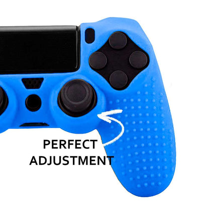 Funda de Silicona Compatible Con Mando PS4/Slim/PRO Azul Carcasa Cubierta Anti Caídas Golpes Goma Flexible Suave