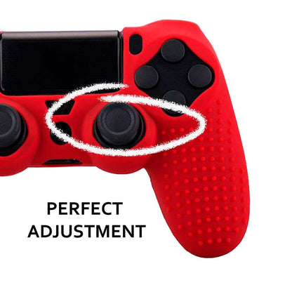 Funda de Silicona Compatible Con Mando PS4/Slim/PRO Rojo Carcasa Estuche Anti Caídas Golpes Goma Flexible Suave