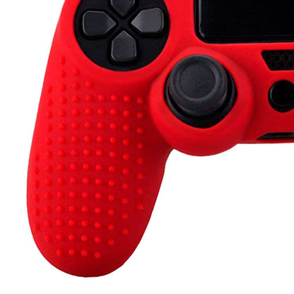 Funda de Silicona Compatible Con Mando PS4/Slim/PRO Rojo Carcasa Estuche Anti Caídas Golpes Goma Flexible Suave